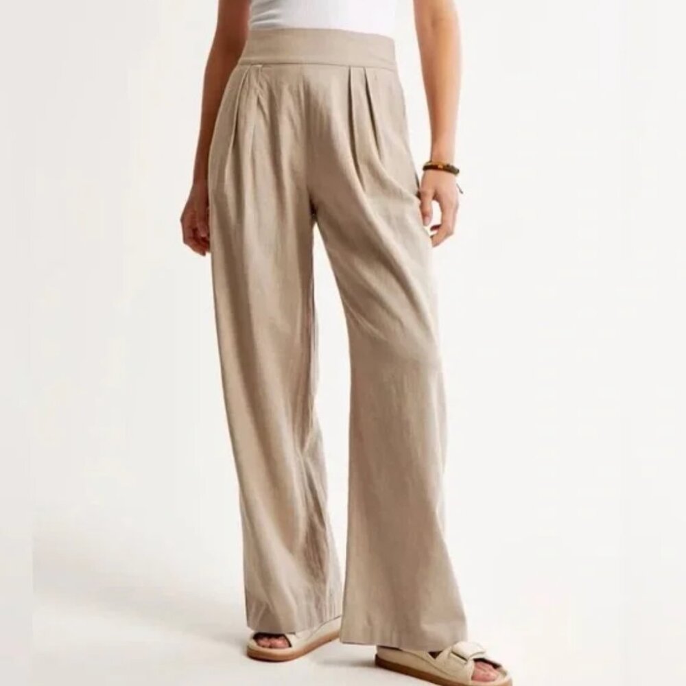 🏷 *NWT*✨ Abercrombie & Fitch Linen-Blend Ultra Wide-Leg Pant ✨